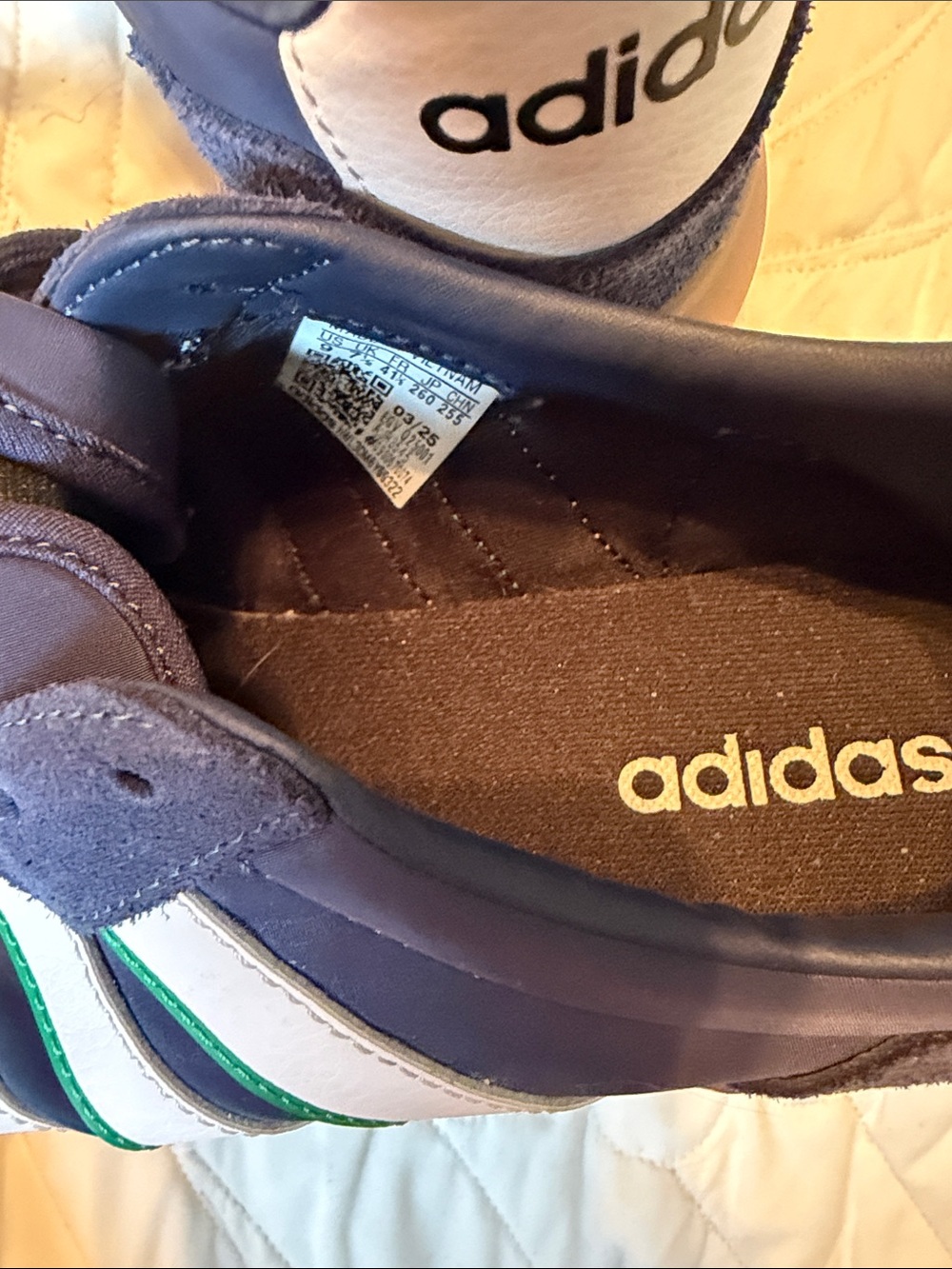 adidas Navy Low-Profile Sneakers with White and Green Stripes - Picture 6 of 6